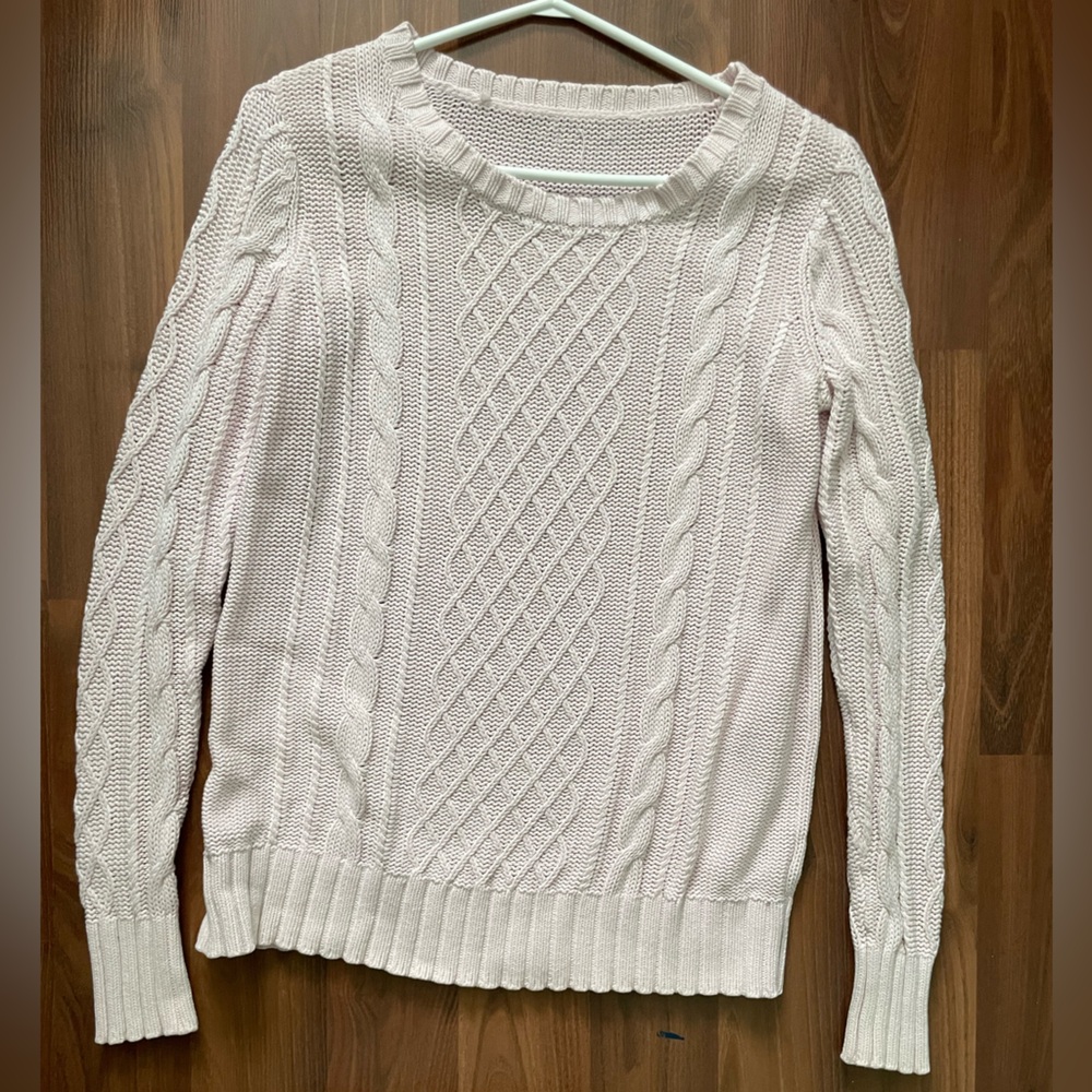 Light Pink Cable Knit Sweater